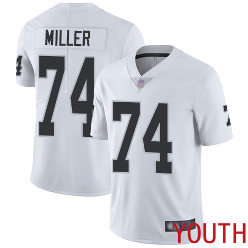 Oakland Raiders Limited White Youth Kolton Miller Road Jersey NFL Football #74 Vapor Untouchable Jersey->youth nfl jersey->Youth Jersey